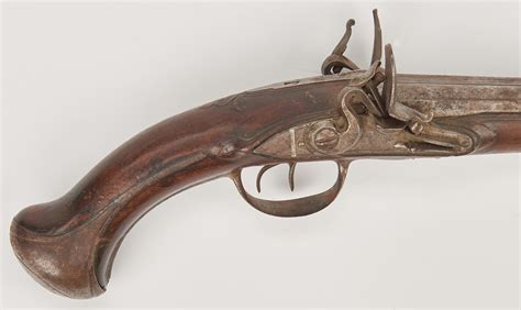 Lot 599: Double Barrel Holster Flintlock Pistol | Case Auctions