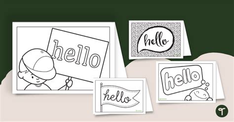 Hello Greeting Cards Template | Teach Starter