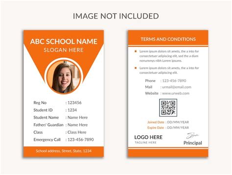 Premium Vector | College student id card template design Premium Vector