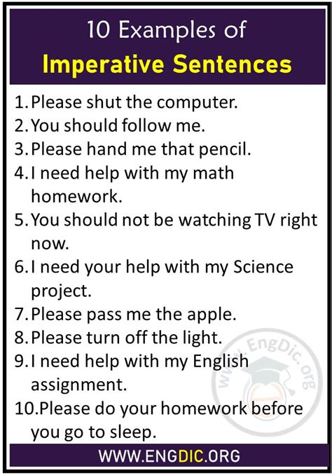 10 Examples of Imperative Sentences