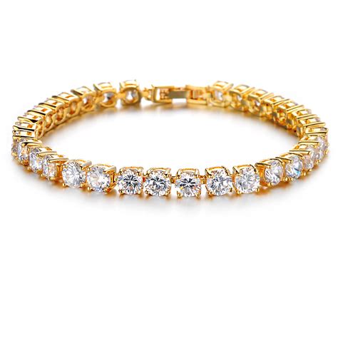 Fashion Jewelry Wholesale 24 Karat Gold Plated Zircon Bracelet Jewelry ...