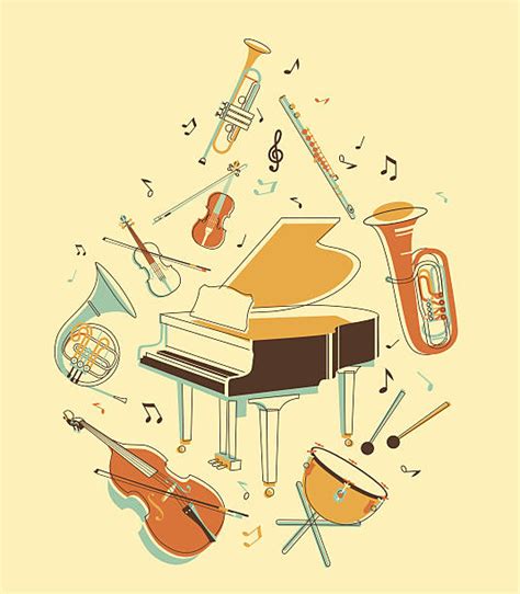 Drawing Of A Orchestral Instruments Stock Photos, Pictures & Royalty-Free Images - iStock