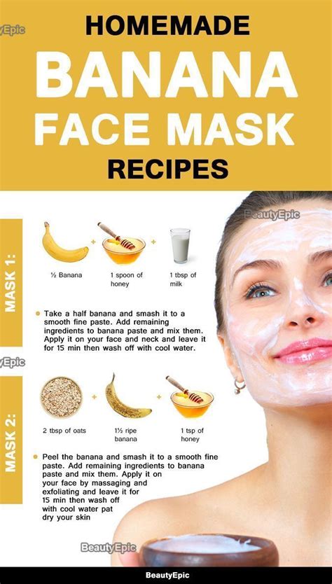 Homemade Banana Face Mask Recipes | Banana face mask, Banana faces, Homemade face masks