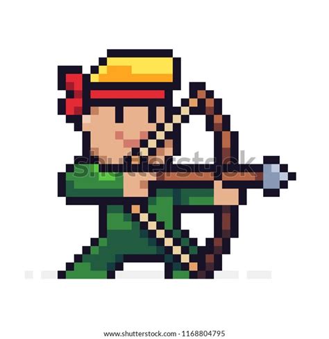 Pixel Art Male Archer Character Aiming Stock Vector (Royalty Free) 1168804795 | Shutterstock