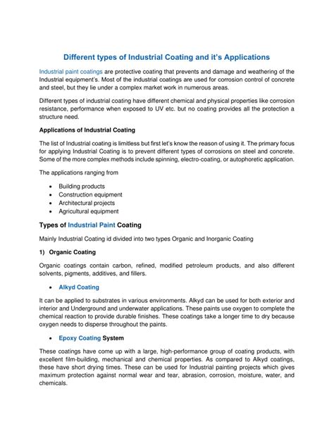 PPT - Different types of Industrial Coating and it’s Applications PowerPoint Presentation - ID ...