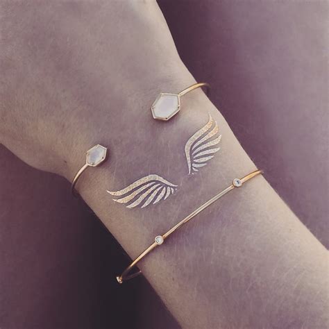 Greek Wings Gold Metallic Temporary Flash Tattoo | Gold Ink Tattoo