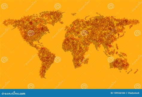 World map of maple leaves stock vector. Illustration of background - 159556184