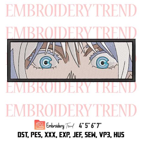 Satoru Gojo Eyes Embroidery, Face Anime Design File