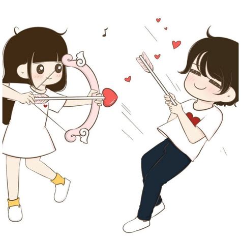 Cute Cartoon Couple Dp For Whatsapp ~ Chibi Gambar Aangepaste Hochzeit Jahrestag Karikatur ...