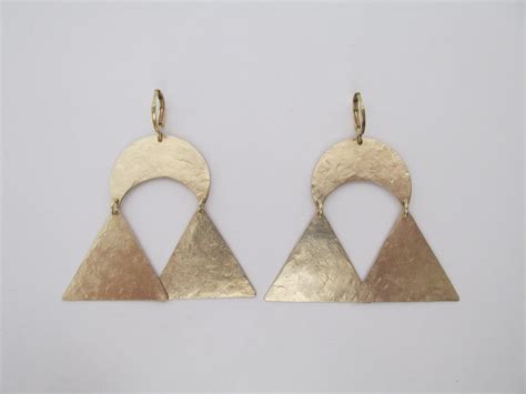 Brass Earrings - Etsy