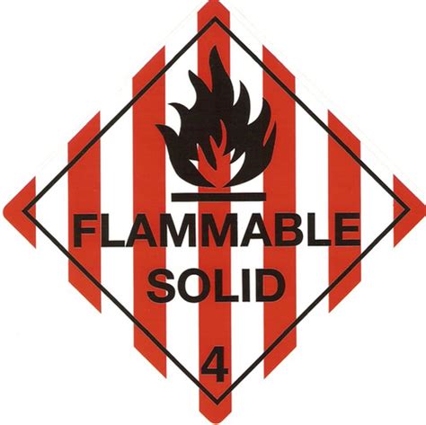 Flammable Solid Label 100x100mm Class 4.1 | Grampian Packaging