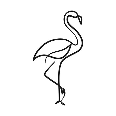 Flamingo continuous one line art drawing 8018312 Vector Art at Vecteezy