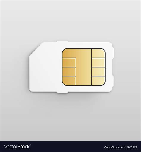 Mobile cellular phone sim card chip Royalty Free Vector