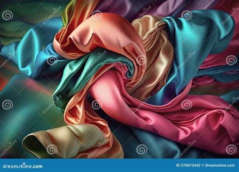 Colorful of Silk Fabric Design, Generative AI Stock Illustration - Illustration of home ...