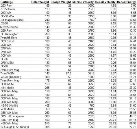 Rifle Recoil Comparison Chart: Understanding The Kick