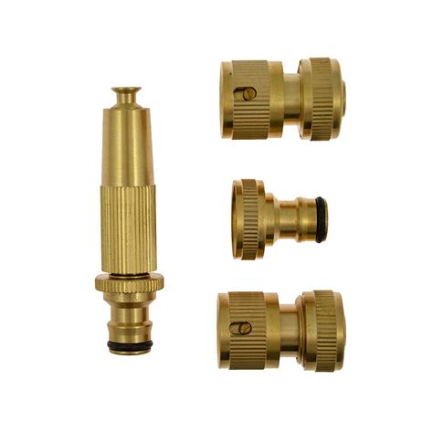 Green Jem 4pc Brass Hose Connector Set