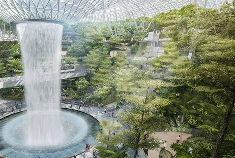 Shiseido Forest Valley - Jewel Changi Airport | Indoor waterfall, Singapore changi airport ...