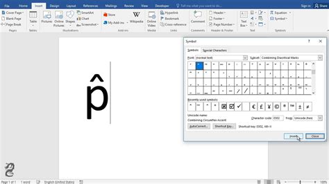 How to type P-HAT in word - YouTube