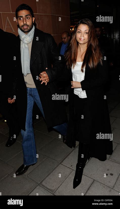 Aishwarya rai her husband abhishek bachchan leaving restaurant london ...