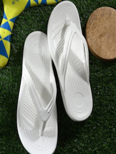 Buy The Roadster Lifestyle Co. Men White Textured Croslite Thong Flip Flops - Flip Flops for Men ...