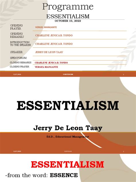 Essentialism Education | PDF | Curriculum | Essentialism