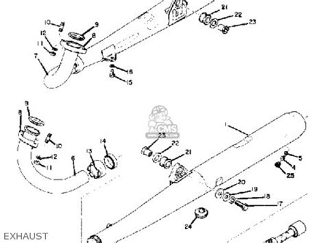 Yamaha RD250 1974 USA parts lists and schematics