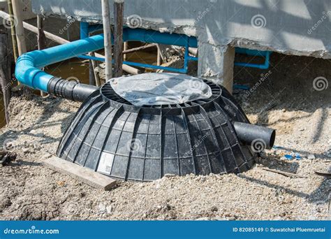 Waste Treatment Tank or Septic Tank Installation in Construction Site Stock Image - Image of ...