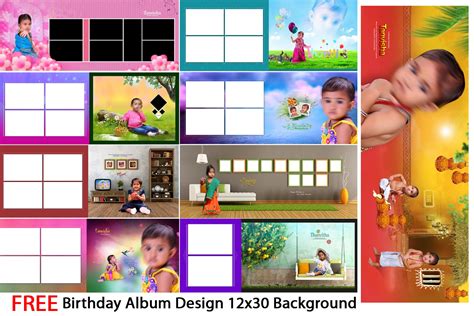 Birthday Album Dm Design 12X36 Psd Background Pack 77