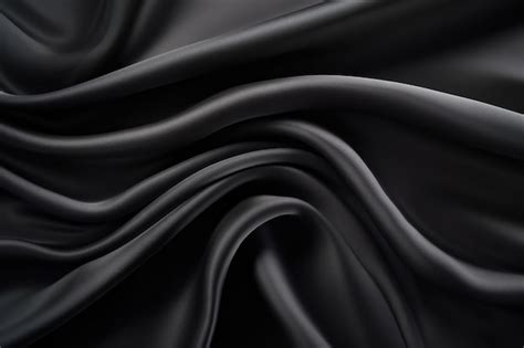 Premium AI Image | Texture of black silk fabric smooth lines