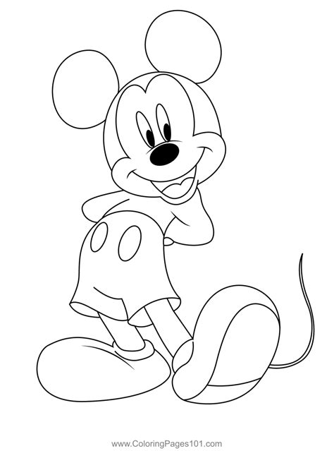 Mickey Mouse Cutout Coloring Page for Kids - Free Mickey Mouse Printable Coloring Pages Online ...