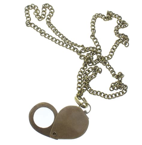 Solid Brass Jewelers Loupe Loop Pendant and Chain 24" Necklace ...