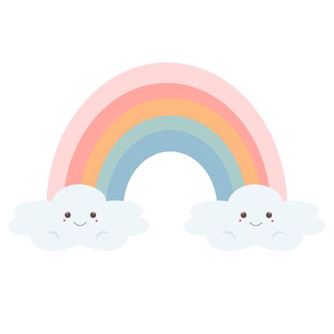 pastel rainbow with clouds. 14420864 Vector Art at Vecteezy