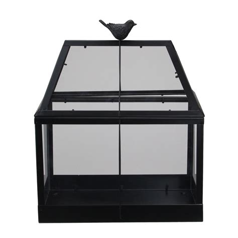 Lightweight Black Steel Indoor/Outdoor Tabletop Greenhouse - Walmart.com - Walmart.com