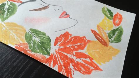 Leaf painting idea. Autumn Girl project - YouTube