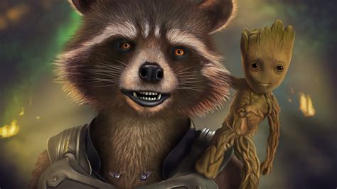 1920x1080 Rocket And Baby Groot Artwork Laptop Full HD 1080P ,HD 4k Wallpapers,Images ...