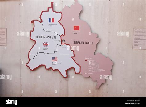 Map of East and West Berlin, Germany Stock Photo - Alamy