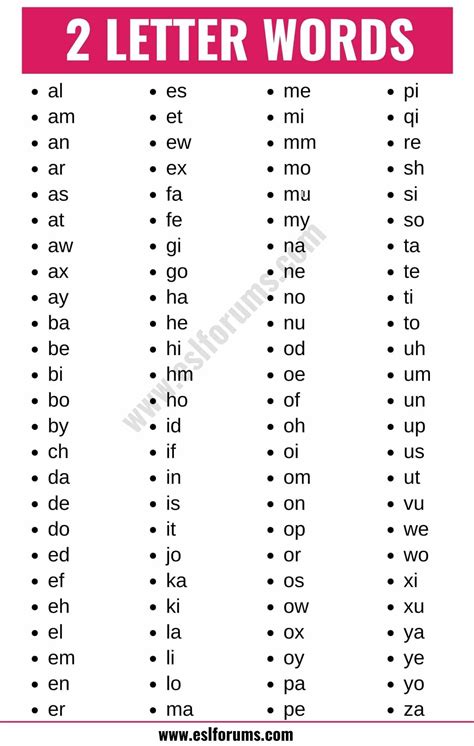 Two Letter Words With U - Printable Calendars AT A GLANCE