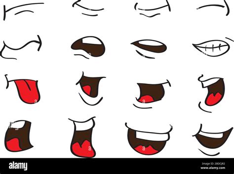 Vector illustration of cartoon mouth in different expressions Stock Vector Image & Art - Alamy