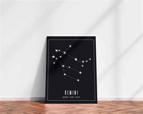 Gemini Wall Art Gemini Zodiac Print Astrology Gifts - Etsy