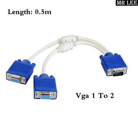 VGA Splitter Cable 1 Computer To Dual 2 Monitor Male To Fema | Shopee ...