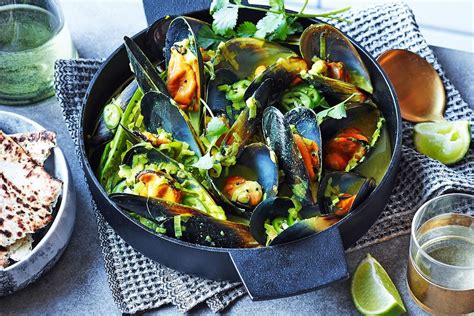 Australian blue mussels with Indian spices and coconut - Recipes - delicious.com.au