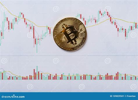 Bitcoin on a Candlestick Charts Chart Stock Image - Image of candlestick, chart: 109829501