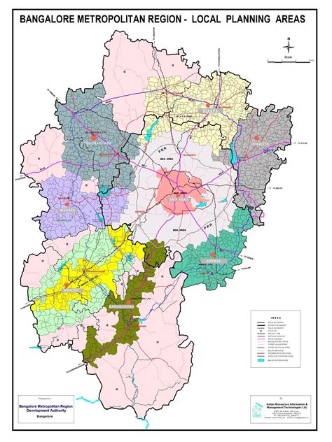 Bangalore area map - Bangalore map with areas (Karnataka - India)