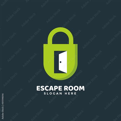 Escape Room Game Logo Icon Vector, Combination of Padlocks and Door Stock Vector | Adobe Stock