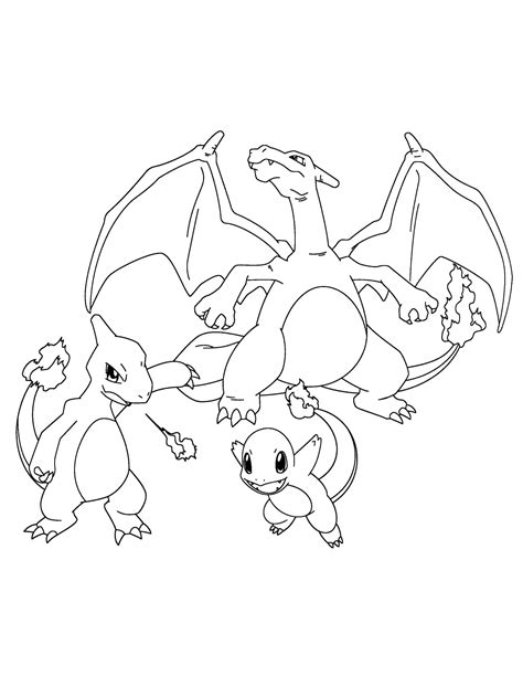 All Stages Of The Evolution Of Pokemon Charmander Coloring Pages ...