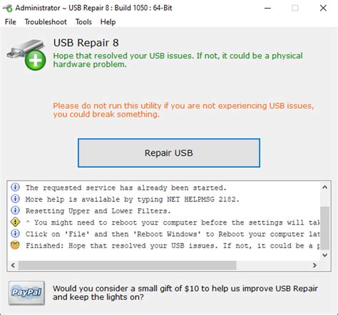 Fix USB device errors or when a USB drive fails to install with USB Repair