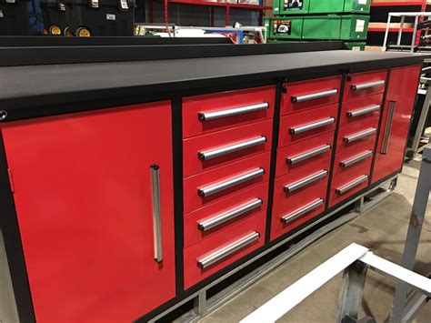 STEELMAN 10FT 15 DRAWER 2 CABINET WORK BENCH - RED - Able Auctions