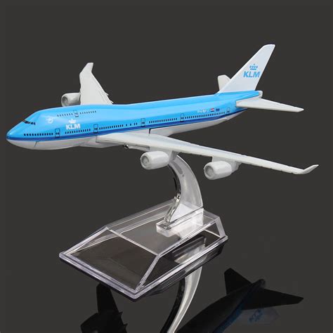 NEW 16cm Airplane Metal Plane Model Aircraft B747 KLM Aeroplane Scale Airplane Desk Toy ...