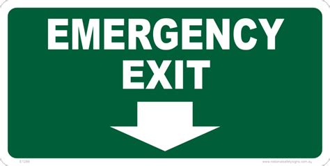 Emergency Exit Down Sign E1286 - National Safety Signs