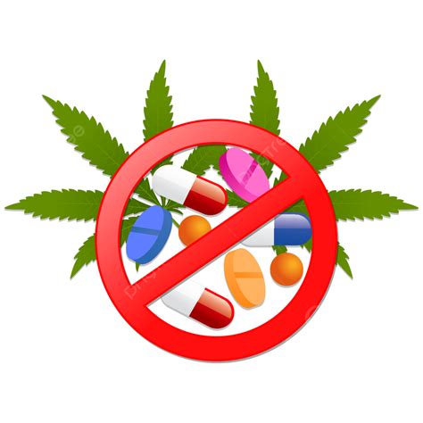 No Drugs Symbol With Marijuana Vector Clipart, Drugs Clipart, No Drugs ...